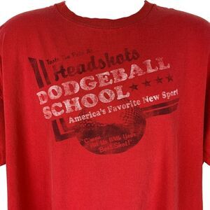 Vintage Headshots Dodgeball School T Shirt Mens XXL 2XL 90s Giant Tee Red